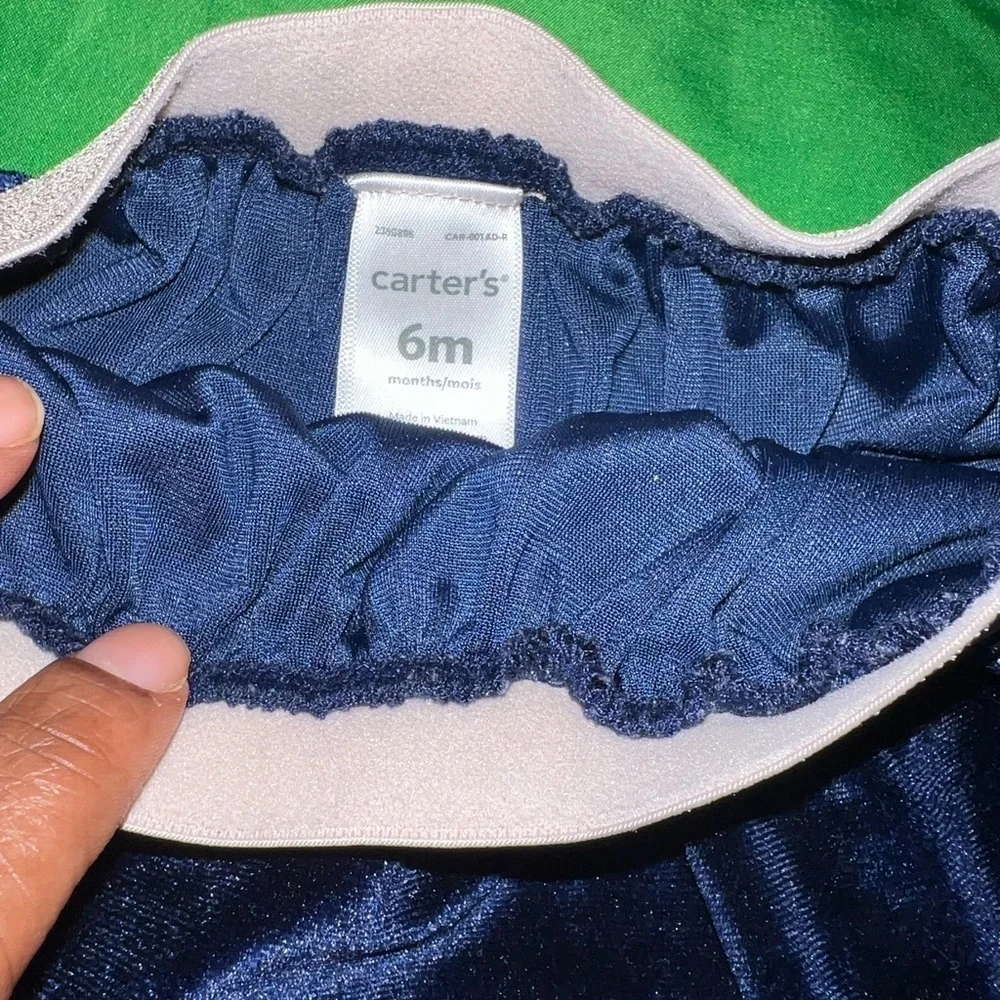 Carter's Navy Velvet Skirt with Glitter Waistband 6 Months